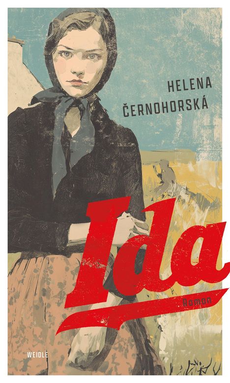 Text: "Ida", "Helena Černohorská", "Roman", "Weidle". Illustration: Frau mit Kopftuch vor blauem Hintergrund.