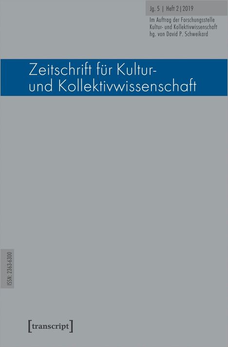 Zeitschrift für Kultur- und Kollektivwissenschaft, Buch