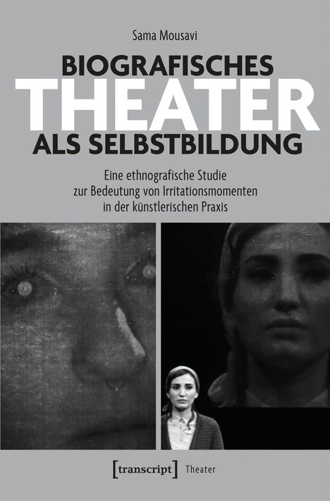 „Biografisches Theater als Selbstbildung“ steht in großen Buchstaben. Darunter zwei schwarz-weiße Porträtfotos.