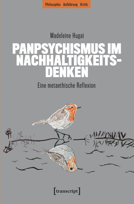 Titel: "Panpsychismus im Nachhaltigkeitsdenken". Vogelzeichnung über Zweigen.