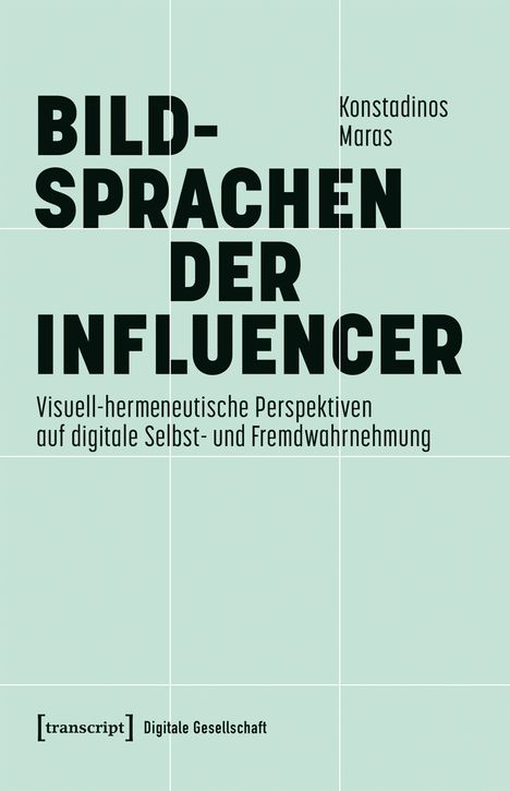 "BILD-SPRACHEN DER INFLUENCER" und "Konstadinos Maras" in schwarzer Schrift auf hellgrünem Hintergrund. 