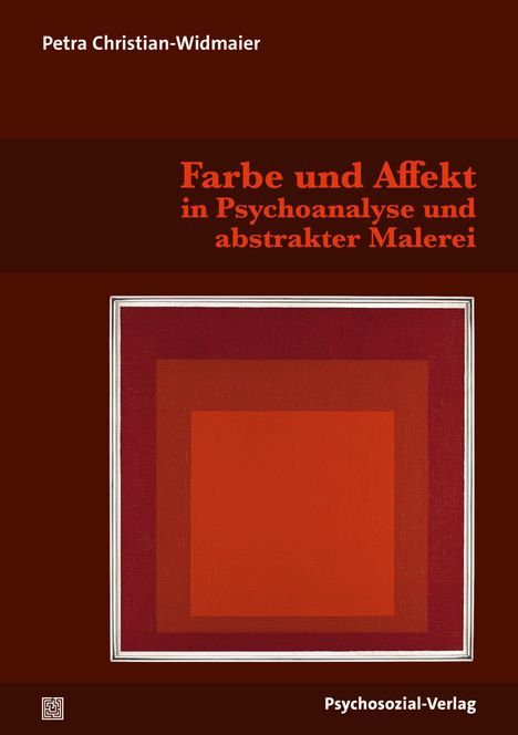 „Farbe und Affekt in Psychoanalyse und abstrakter Malerei“. Rote Quadrate, ineinander verschachtelt, umrahmt.