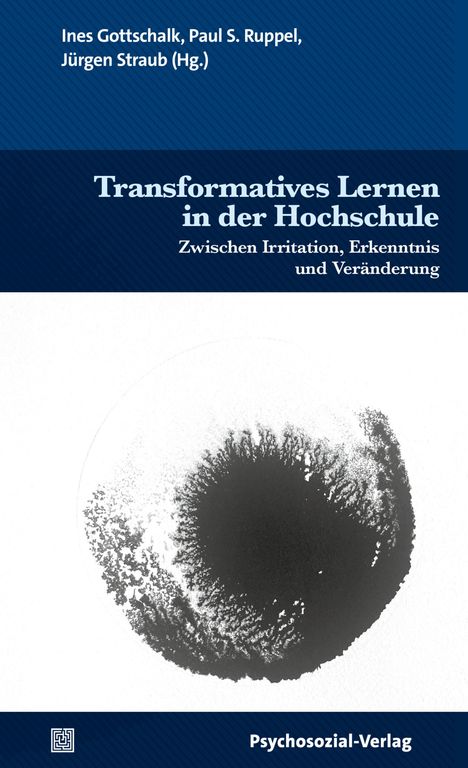 "Transformatives Lernen in der Hochschule. Zwischen Irritation, Erkenntnis und Veränderung." Illustration: Kreis mit schwarzem Muster.