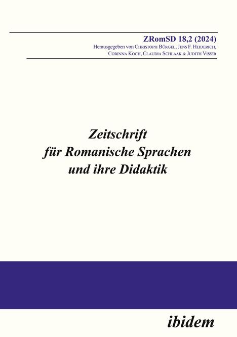 Christoph Heiderich Bürgel: Zeitschrift für Romanische Sprachen und ihre Didaktik, Buch