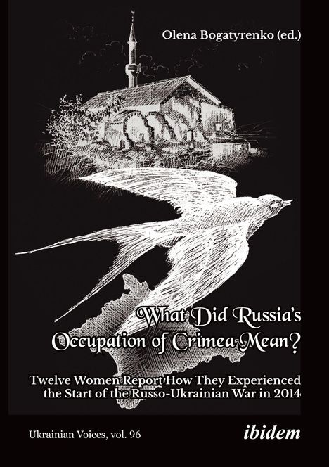 "What Did Russia's Occupation of Crimea Mean?" Text über Illustration einer Kirche und einem fliegenden Vogel.