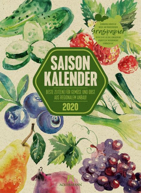 Saisonkalender Gemüse &amp; Obst 2020, Diverse