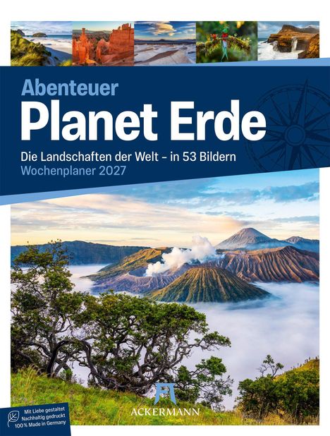 Abenteuer Planet Erde. Die Landschaften der Welt - in 53 Bildern. Wochenplaner 2027. Vulkanlandschaft mit Bäumen.