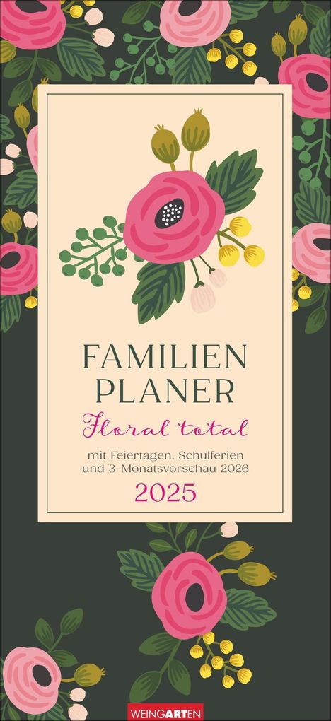 Floral total Familienplaner 2025, Kalender