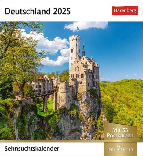 Deutschland Sehnsuchtskalender 2025 - Wochenkalender mit 53 Postkarten, Kalender
