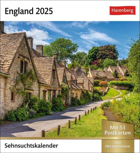 England Sehnsuchtskalender 2025 - Wochenkalender mit 53 Postkarten, Kalender