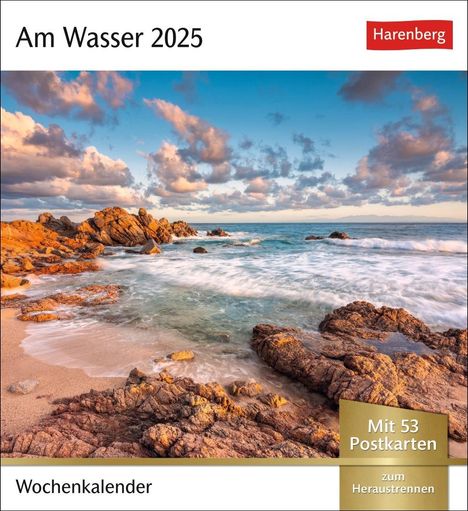 Am Wasser Postkartenkalender 2025 - Wochenkalender mit 53 Postkarten, Kalender