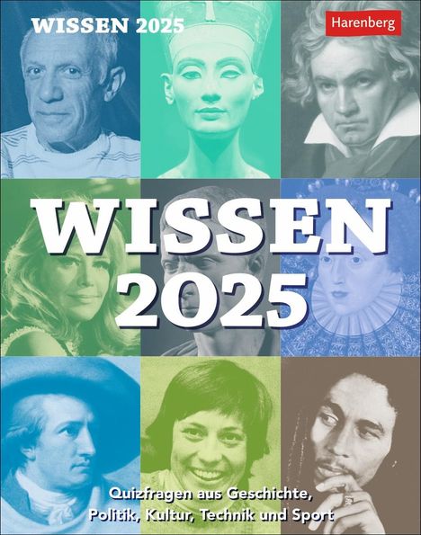 Berthold Budde: Wissen Tagesabreißkalender 2025 - Quizfragen aus Geschichte, Politik, Kultur, Technik und Sport, Kalender