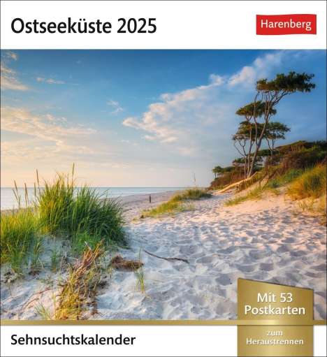 Ostseeküste Sehnsuchtskalender 2025 - Wochenkalender mit 53 Postkarten, Kalender