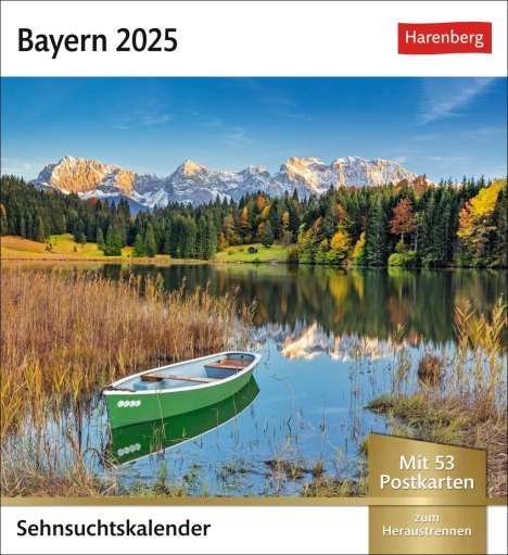Bayern Sehnsuchtskalender 2025 - Wochenkalender mit 53 Postkarten, Kalender