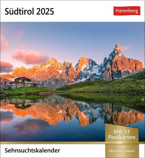 Südtirol Sehnsuchtskalender 2025 - Wochenkalender mit 53 Postkarten, Kalender