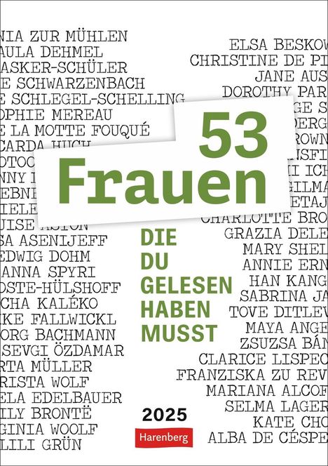 Susanne Nadolny: 53 Frauen, die du gelesen haben musst Wochen-Kulturkalender 2025, Kalender