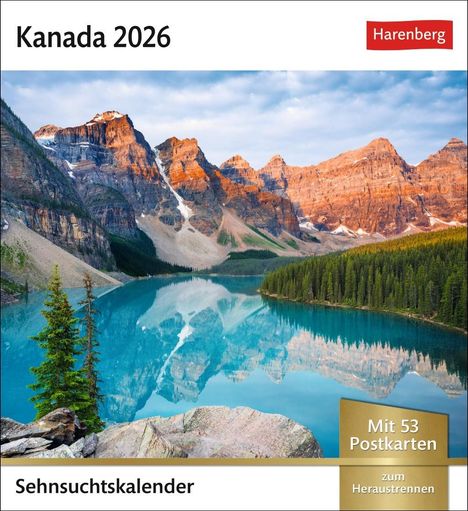 Kanada Sehnsuchtskalender 2026 - Wochenkalender mit 53 Postkarten, Kalender