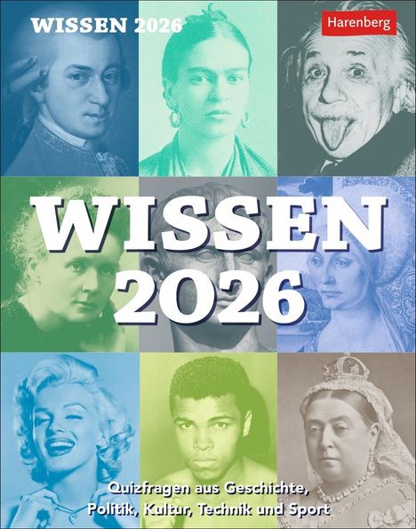 Berthold Budde: Wissen Tagesabreißkalender 2026 - Quizfragen aus Geschichte, Politik, Kultur, Technik und Sport, Kalender