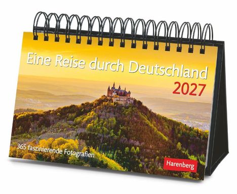 "Eine Reise durch Deutschland 2027", Kalender, zeigt eine Burg auf einem Berg im Sonnenschein.