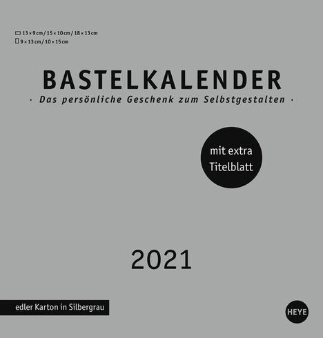 Bastelkalender 2020 silber, mittel, Diverse