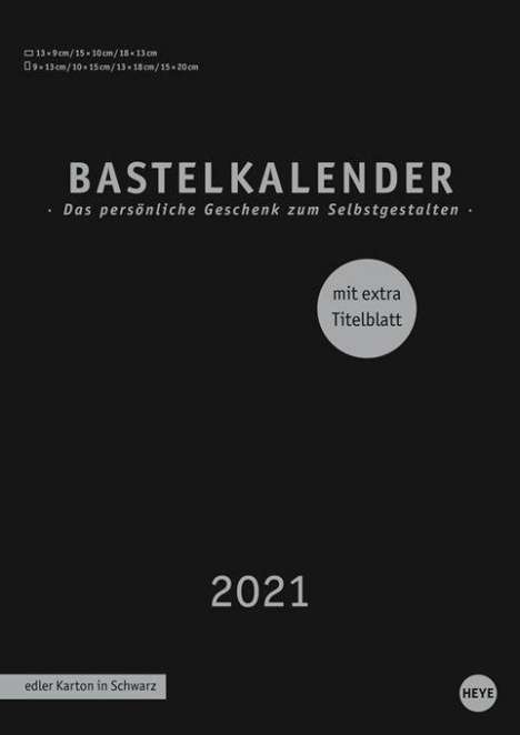 Bastelkalender 2020 schwarz A4, Diverse