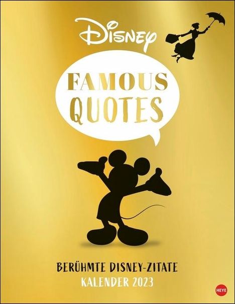 Disney Typo Zitate Posterkalender 2023, Kalender