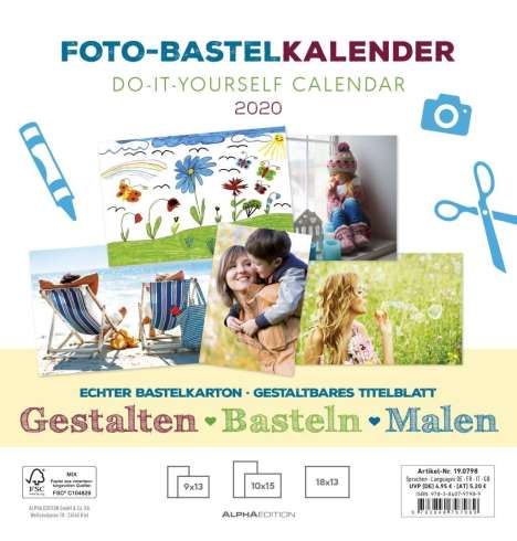 Foto-Bastelkalender weiß FAMILY 2020, Diverse