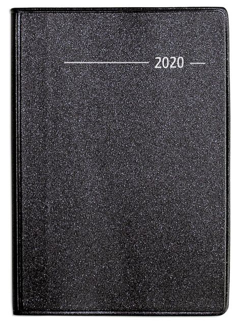 Taschenkalender Buch Metallic schwarz 2020, Diverse