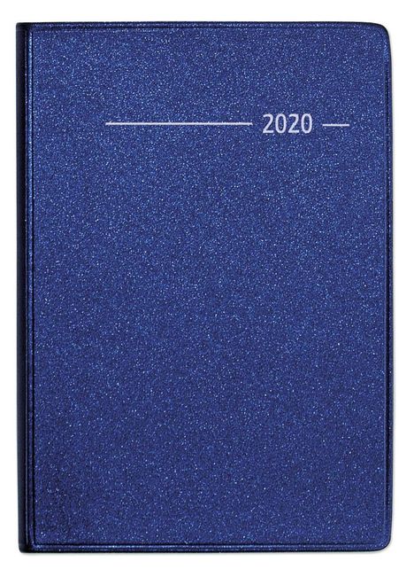 Taschenkalender Buch Metallic blau 2020, Diverse