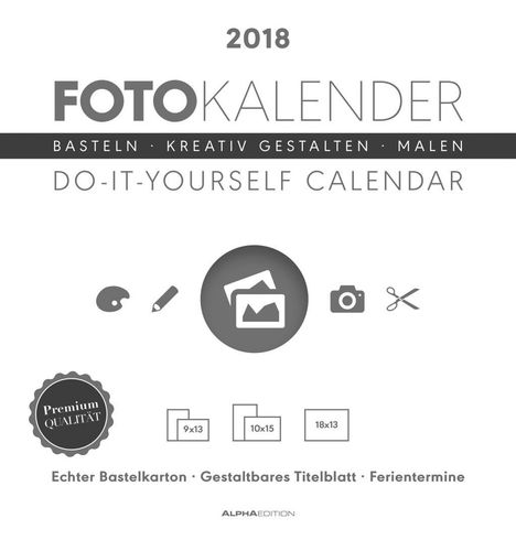Foto-Bastelkalender 2018 weiß datiert, Diverse