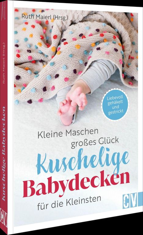 "Kleine Maschen, großes Glück: Kuschelige Babydecken" zeigt ein Baby mit farbenfroher gehäkelter Decke.