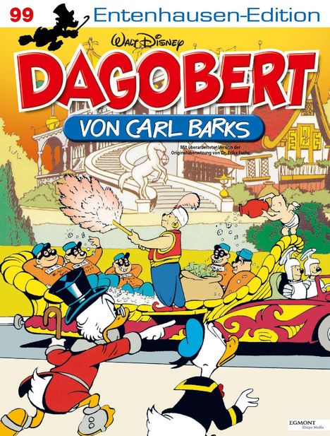Titel: "Entenhausen-Edition Nr. 99 - Dagobert von Carl Barks". Zeichentrickfiguren in farbenfroher Szene.