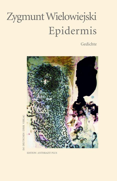 "Zygmunt Wielowiejski Epidermis Gedichte" steht oben, darunter eine abstrakte, farbenreiche Illustration.