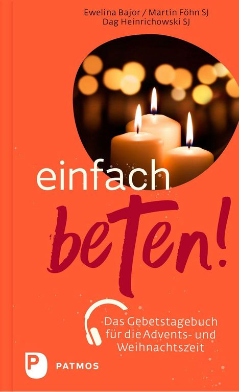 „Einfach beten!“ steht groß, darunter „Das Gebetstagebuch für die Advents- und Weihnachtszeit“. Oben Kerzenflammen.