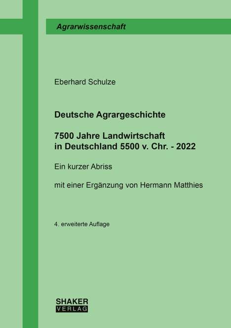 Eberhard Schulze: Deutsche Agrargeschichte, Buch