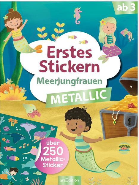 Erstes Stickern Metallic - Meerjungfrauen, Buch