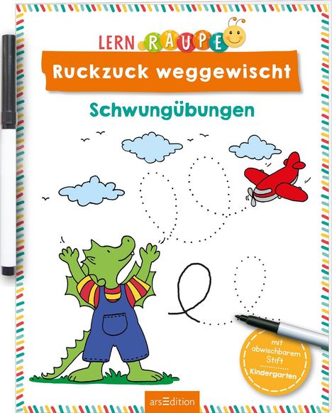 Lernraupe - Ruckzuck weggewischt! Schwungübungen, Buch