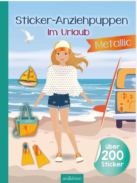 Sticker-Anziehpuppen Metallic - Im Urlaub, Buch