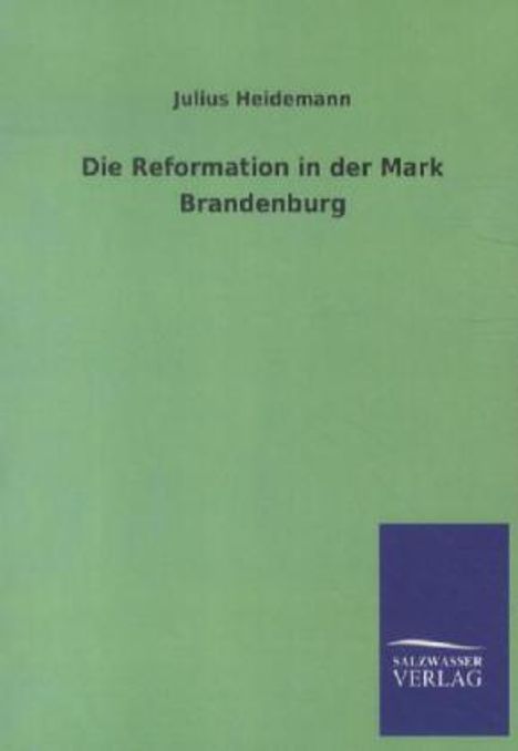 Julius Heidemann: Die Reformation in der Mark Brandenburg, Buch