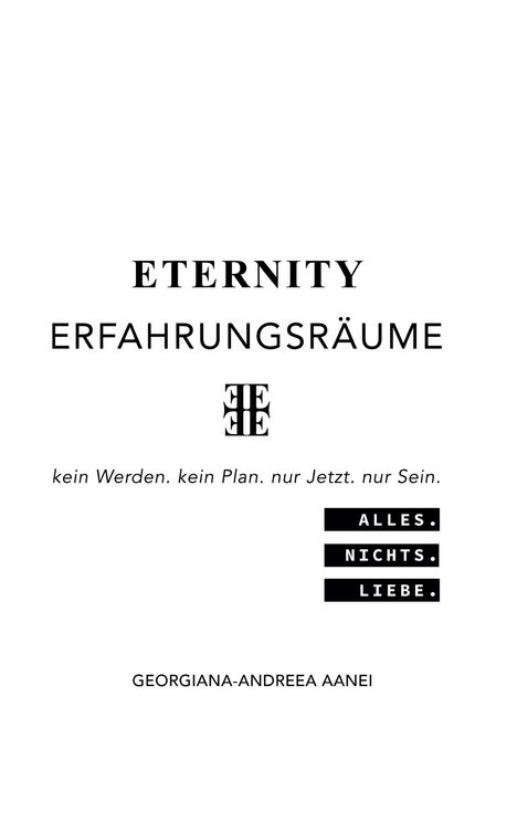 Georgiana-Andreea Aanei: Eternity Erfahrungsräume, Buch