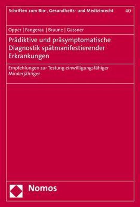 Janet Opper: Opper, J: Prädiktive und präsymptomatische Diagnostik spätma, Buch