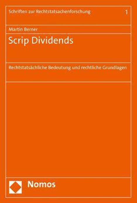 Martin Berner: Berner, M: Scrip Dividends, Buch