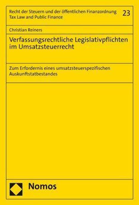 Christian Reiners: Reiners, C: Verfassungsrechtliche Legislativpflichten im Ums, Buch
