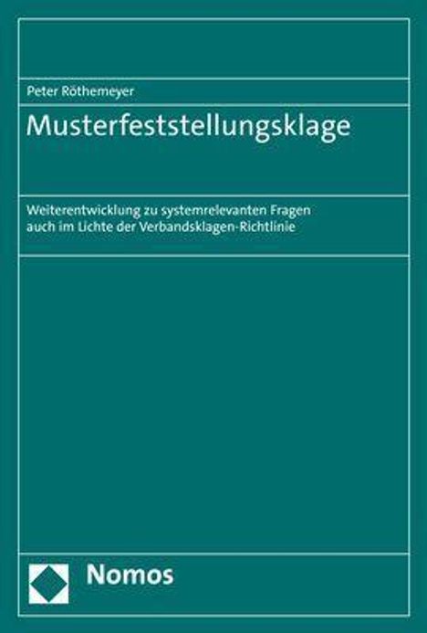 Peter Röthemeyer: Röthemeyer, P: Musterfeststellungsklage, Buch