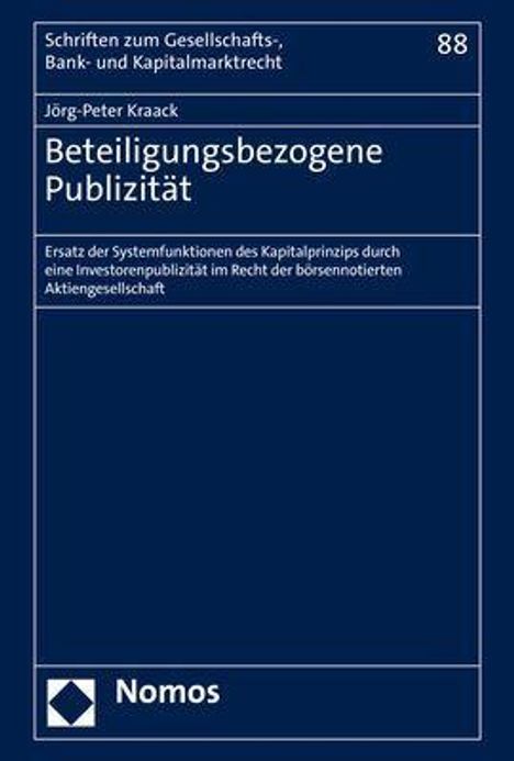 Jörg-Peter Kraack: Kraack, J: Beteiligungsbezogene Publizität, Buch