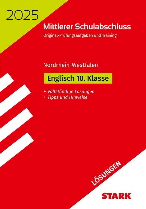 STARK Lösungen zu Original-Prüfungen und Training - Mittlerer Schulabschluss 2025 - Englisch - NRW, Buch