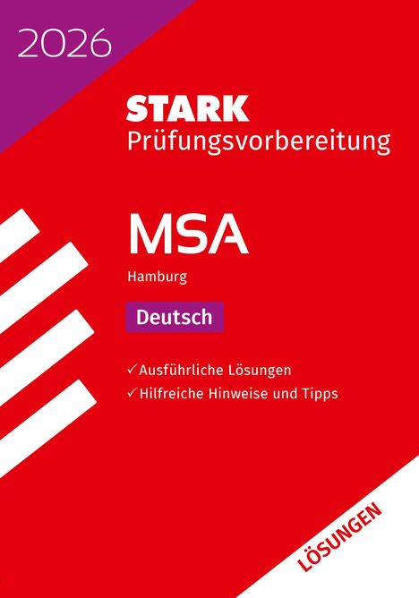 STARK Lösungen zu Deutsch - MSA 2026 Hamburg - Prüfungsvorbereitung, Buch