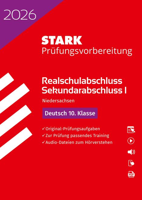 STARK Deutsch - Realschulabschluss 2026 Niedersachsen - Prüfungsvorbereitung, 1 Buch und 1 Diverse