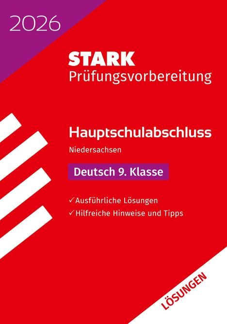 STARK Lösungen zu Deutsch 9. Klasse - Hauptschulabschluss 2026 Niedersachsen - Prüfungsvorbereitung, Buch