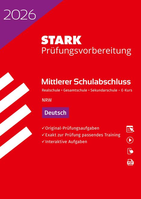 STARK Deutsch E-Kurs - Mittlerer Schulabschluss (MSA) 2026 NRW - Prüfungsvorbereitung, 1 Buch und 1 Diverse